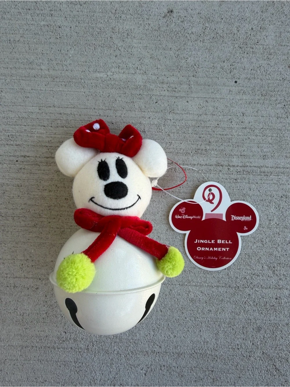 Disney Parks Minnie Mouse Jingle Bell Ornament Christmas Holiday Collection New